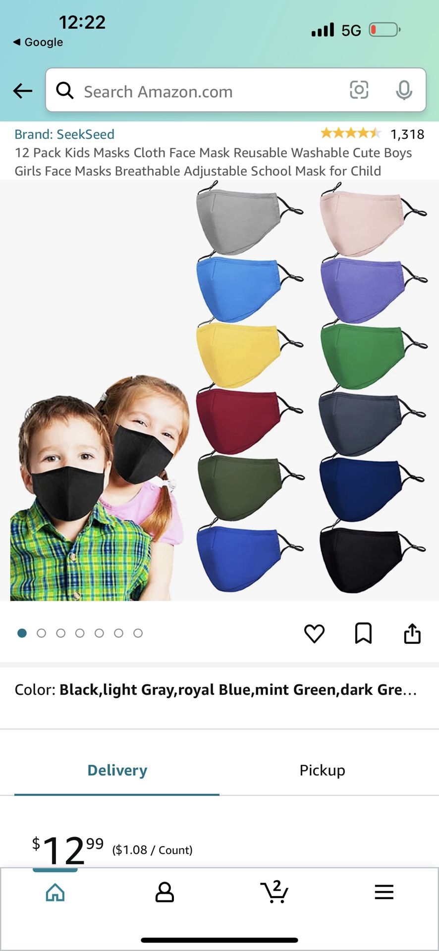 12 Pack Kids Masks Cloth Face Mask Reusable Washable Cute Boys Girls Face Masks Breathable Adjustable School Mask for Child