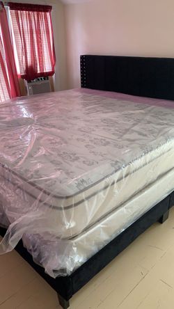 New king mattress and box springs  bed frame is not included