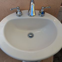 CERAMIC BATHROOM SINK WITH FAUCET-BEAUTIFUL