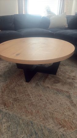Natural & Black Coffee Table