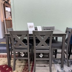 Beautiful 🥰 High Counter Dining Table With 6 Chairs - Brand New @furniture Expo 