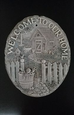 Vintage Chalkware Wall Plaque 3D
(Welcome To Our Home)