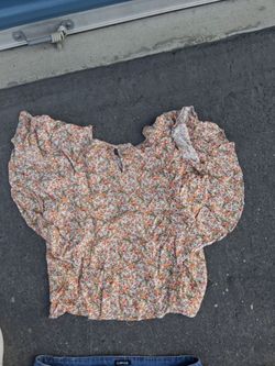 Floral Ruffle Crop Top Blouse