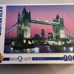 Jigsaw Puzzle NEW 2000 piece sealed - Tower Bridge Clementoni Pink Sunset Clementoni