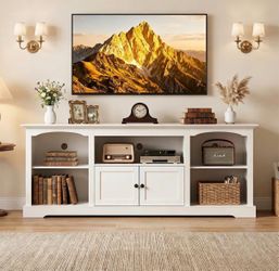 Brand New: Large 71" TV Media Console – Farmhouse Style!