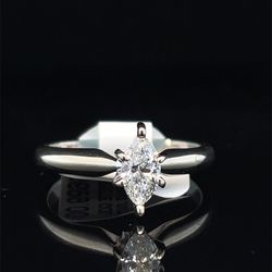 14Kt White Gold Marquise Diamond Ring 2.20g Size 4.5 I-1422