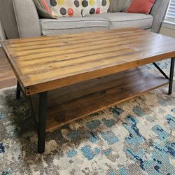 Wood And Metal Rustic Coffee Table