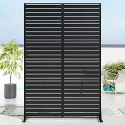 Dovelina
72 in.H x 47 in.W Galvanized Metal Wall Sculptures Outdoor Privacy Screens Garden Fence Louvered in Black
