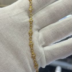 22kt Yellow Gold Chrome Hearts VVS Diamond “Tiny E” Bracelet