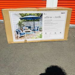 NEW! Allen + Roth Patio Set 4 Piece Set