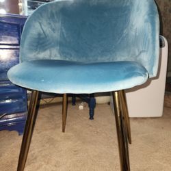 Baby Blue Velvet Chair