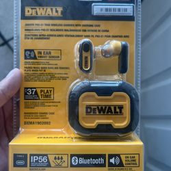DEWALT Jobsite Pro-X1 True Wireless Earbuds with a charging case