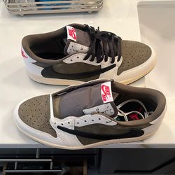 Authentic Aj1 Low Travis Scott Medium Olive Size 11 Cactus Jack Jordan 1 Low