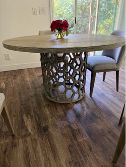 54” Grace Home Furnishings Round Dining table with chairs custom
