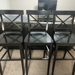 3 Black Pottery Barn Chairs