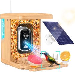 AiQInu Bird Feeder with Camera Solar Powered 2K QHD Live Video Camera AI Recognition