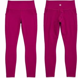 Lululemon Wunder Train High Rise Pocket Leggings 4 Pink