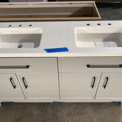 60in Double Bathroom Vanity With Top