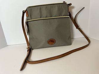 Dooney & Bourke Gray Canvas Messenger Bag Medium