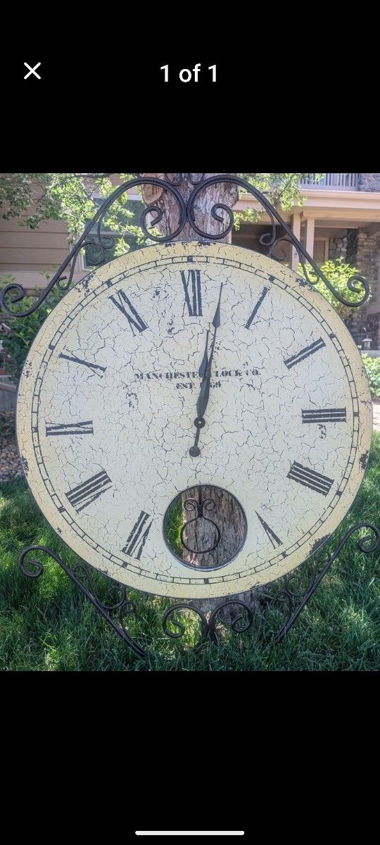 Huge Beautiful Wall Clock- Great For Vaulted Ceilings