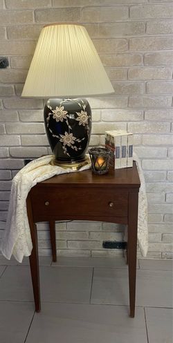 Vintage sewing table and lamp