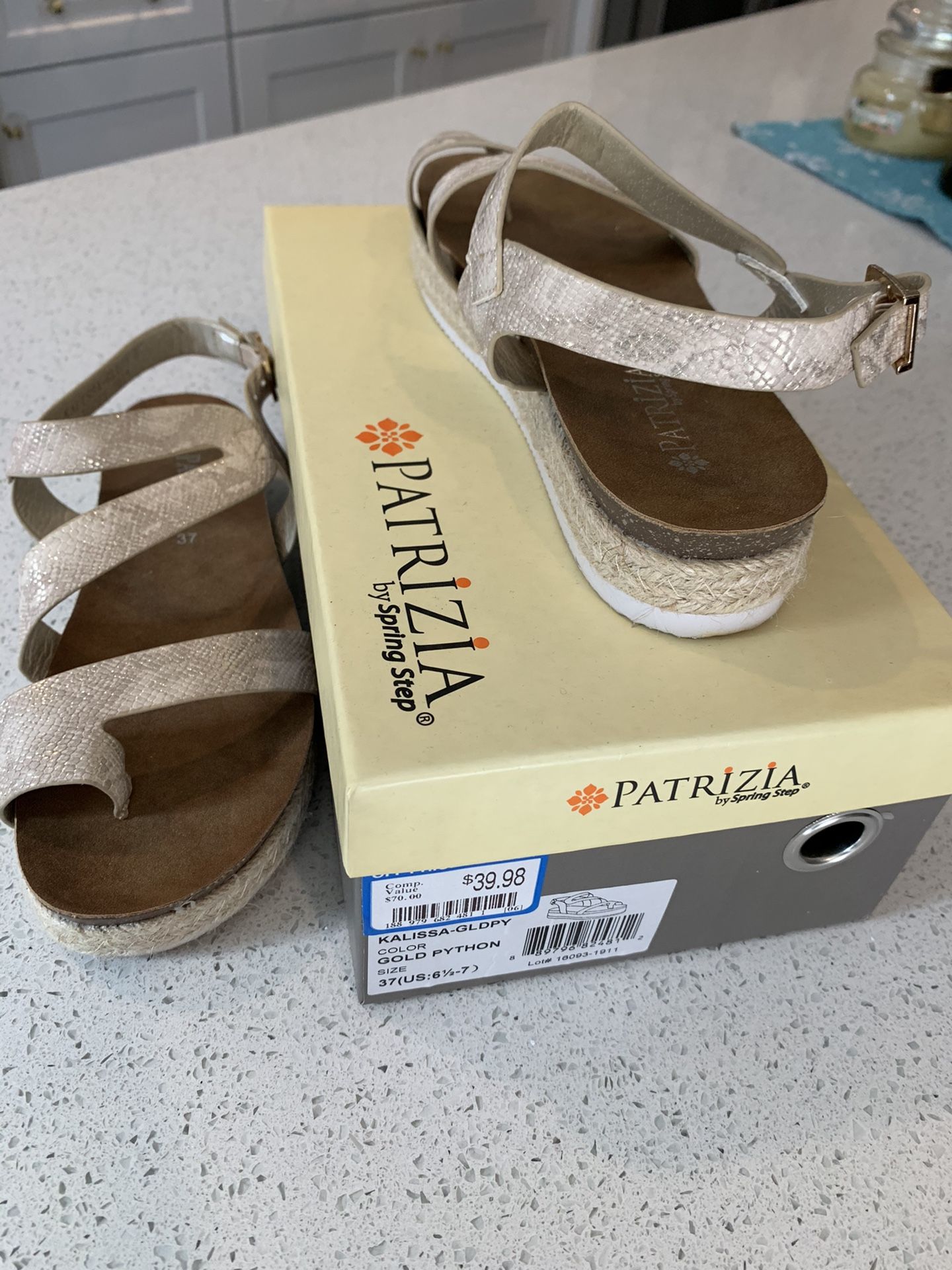 Patrizia Gold Python Sandals