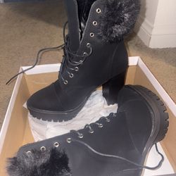 Ankle Heel Boots Black