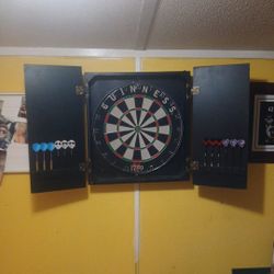 Dart Board. And Cabinet. And Assorted Good Darts
