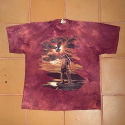 The Mountain Native American Eagle Sunset 1990’s vintage tee tie dye size XL