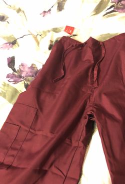 Women’s wine small colored scrub pants