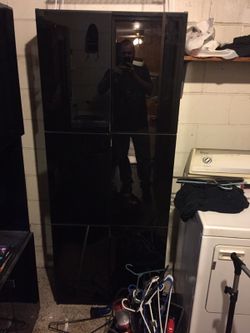3 piece black shelving unit