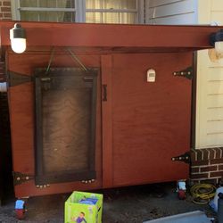 Mobile Homemade DOG house with Inside heating + Outside&Inside lighting. 
