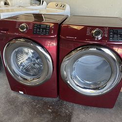 MAROON SAMSUNG SET WITH ELECTRIC DRYER CAN DELIVER 
