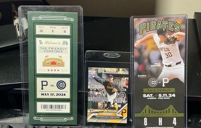 Paul Skenes Topps Now ROY Card And 1st Game & 1st Win commemorative ticket