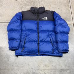vintage the north face 700 royal blue puffer jacket size xl
