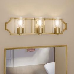 3Light Gold Traditional Bathroom Vanity light