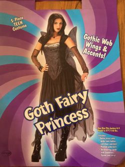 Goth fairy princess costume size jr 0-9