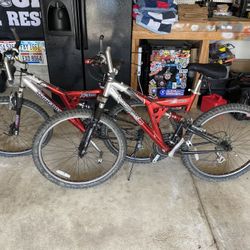2 Matching Mongoose XR100 Mountain Bikes