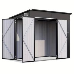 8x4 FT- Metal Waterproof Outdoor Storage Shed.