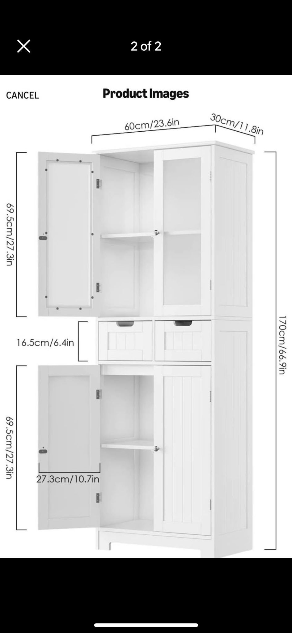 White Glass Pantry Cabinet