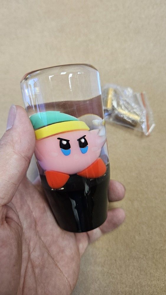 Brand New 1PCS Universal 10CM JDM Clear Kirby Manual Car Black Base Racing Stick Shift Knob M8 M10 M12

