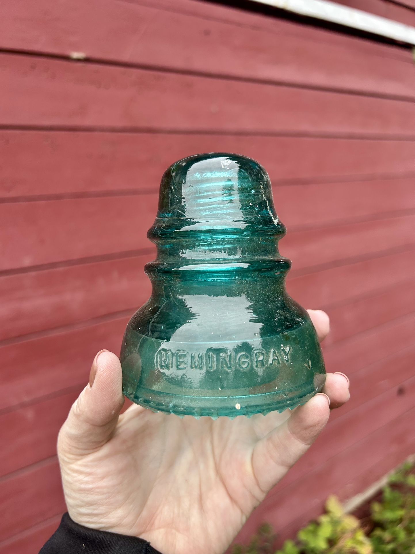 Bin Full of Hemingray Vintage Glass Insulators 