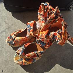 Multicolor TIE up Espardrille Sandal 