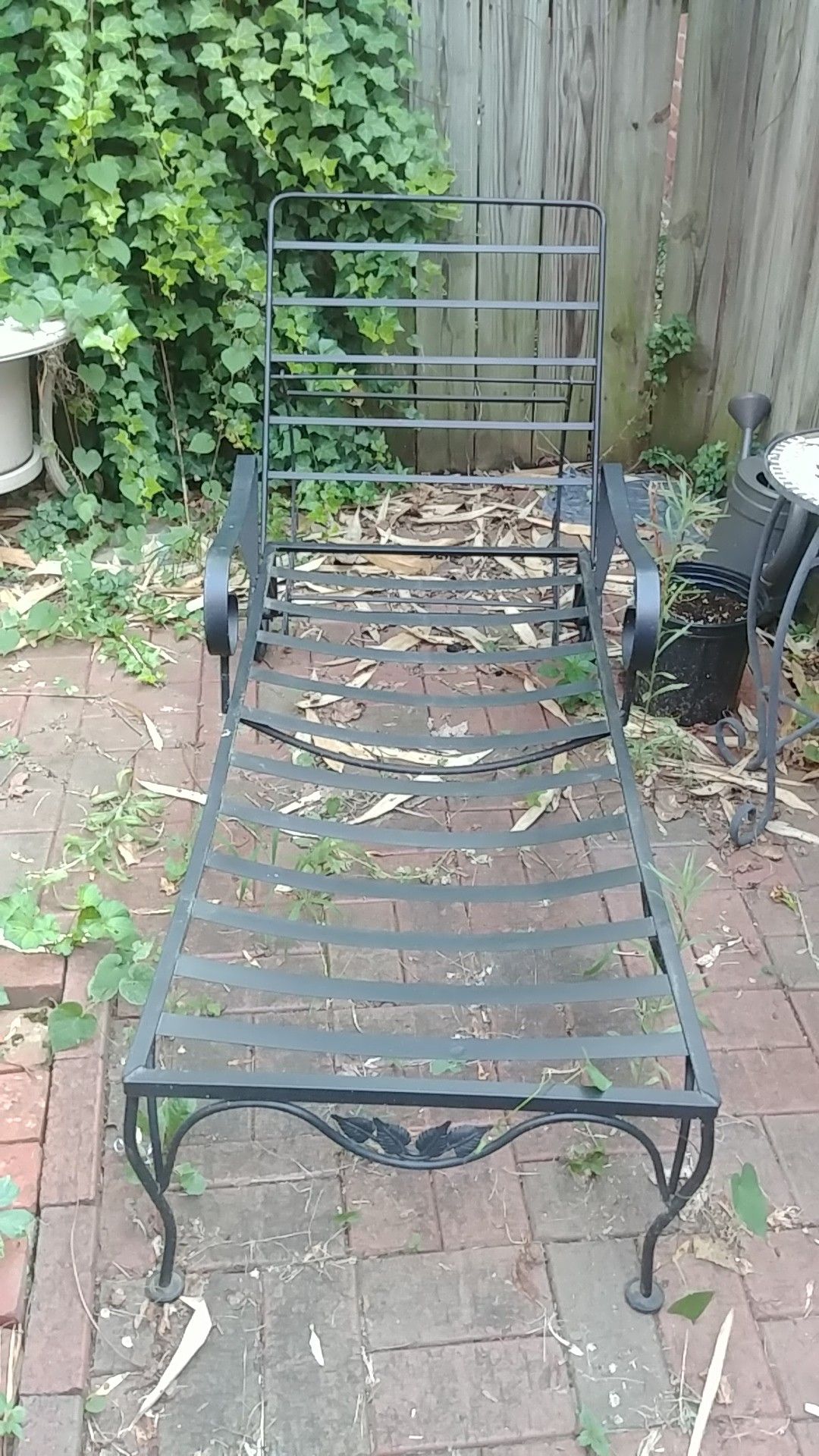 (2) Wrought Iron Patio Lounge Chairs