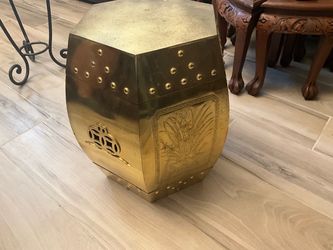 Brass Hexagonal Garden Stool Side Table