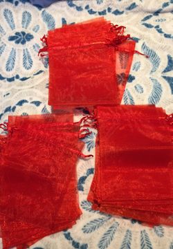 Bright red tulle Gift bags