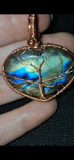 Double sided labradorite handcrafted heart