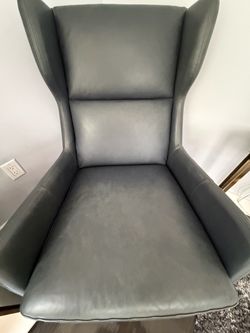West Elm Ryder Chair (Blue Leather)