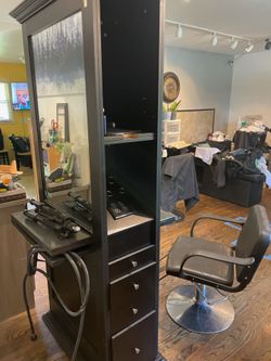 Double sided hair station and 1 chair included