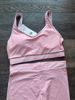 Alo Yoga Pink Sports Bra and Shorts Set